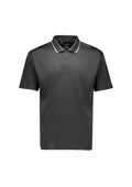 Mens Spark Short Sleeve Polo - Charcoal/White