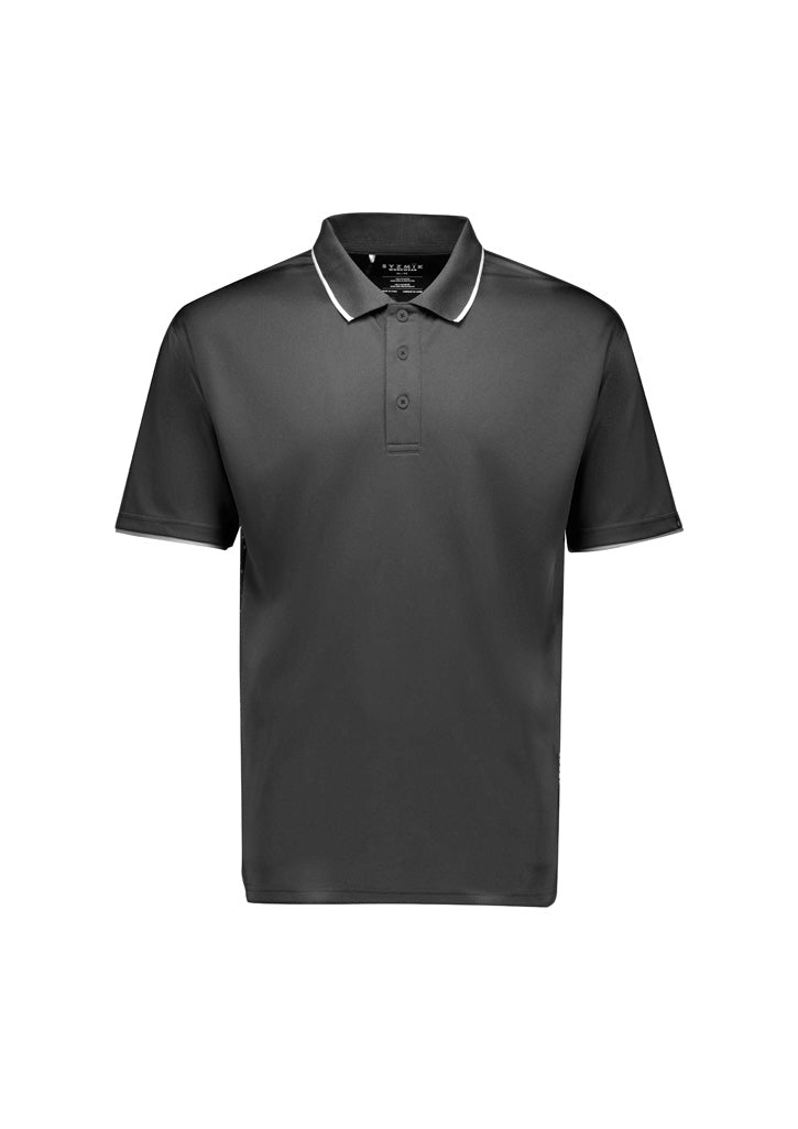 Mens Spark Short Sleeve Polo - Charcoal/White