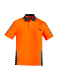 Mens Hi Vis Komodo Short Sleeve Polo - Orange/Navy