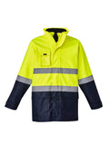 Mens Hi Vis Basic 4 In 1 Waterproof Jacket - Yellow/Navy