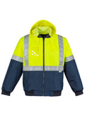 Mens Hi Vis Quilted Flying Jacket - Yellow/Navy