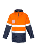 Mens Hi Vis Ultralite Waterproof Jacket - Orange/Navy