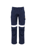 Mens Orange Flame Taped Cargo Pant (Stout) - Navy