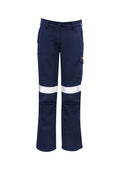 Womens Orange Flame Taped Cargo Pant - Navy