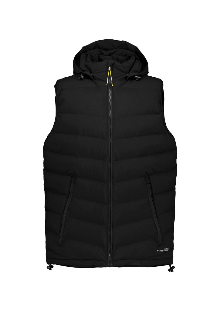 Unisex Streetworx Hooded Puffer Vest - Black