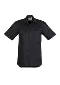 Mens Lightweight Tradie Short Sleeve Shirt - Black