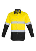 Mens Industrial Long Sleeve Shirt - Hoop Taped - Yellow/Black