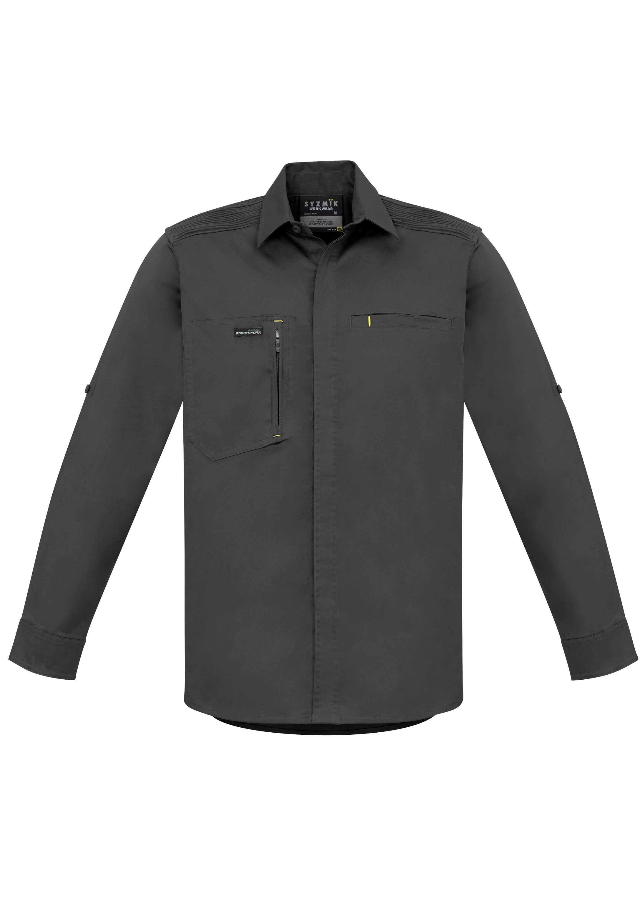 Mens Streetworx L/S Stretch Shirt - Charcoal