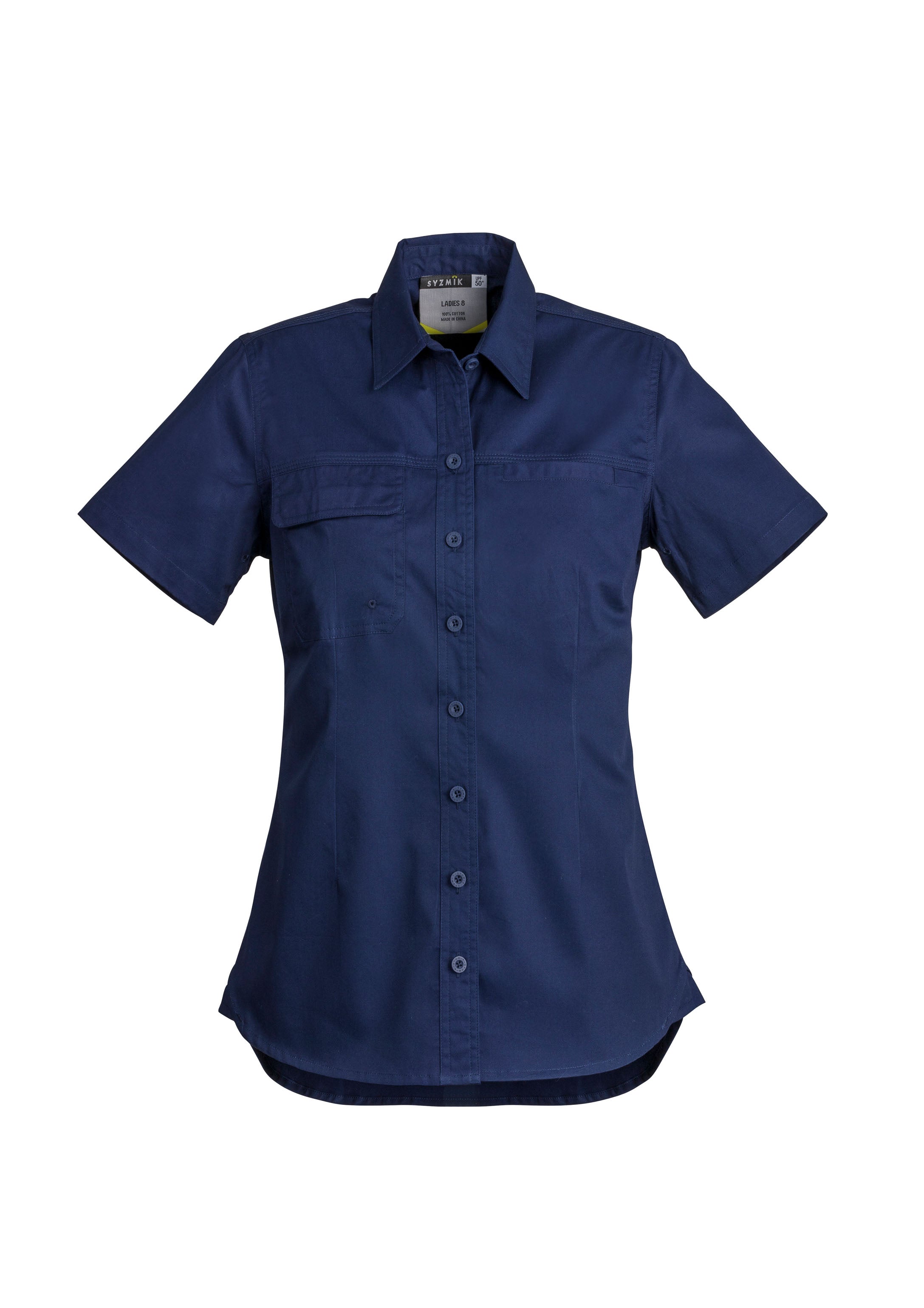 Womens Lightweight Tradie Short Sleeve Shirt - Blue